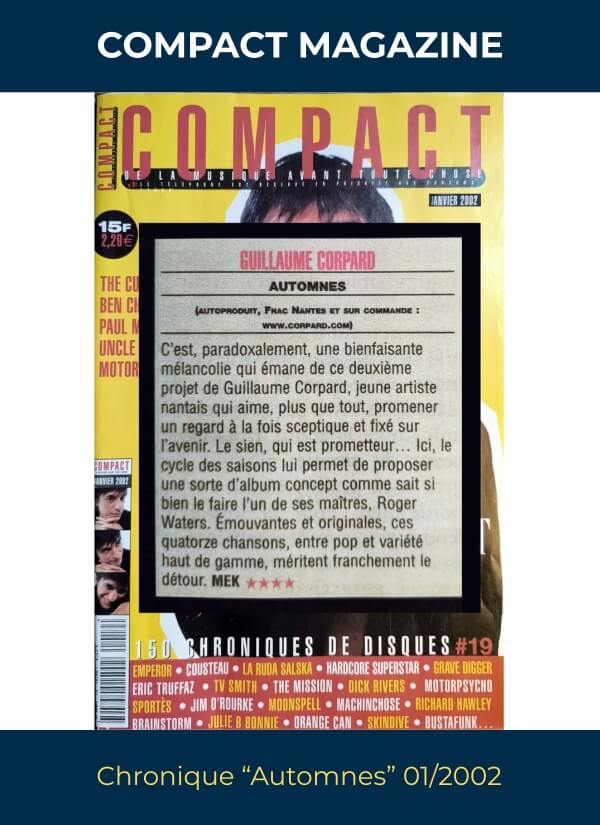 Article Compact Magazine - Album Automnes de Guillaume Corpard (2002)